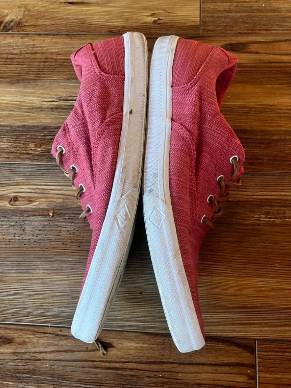 Sperry Topsider Sneakers Men's Burgundy Canvas & Leather Laces Size 12